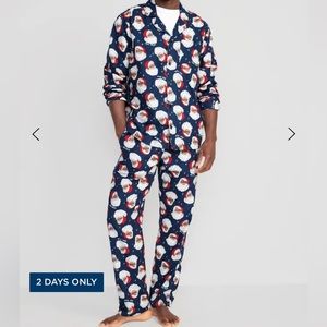 Men’s Two-Piece Santa Pajama Set- Size Large